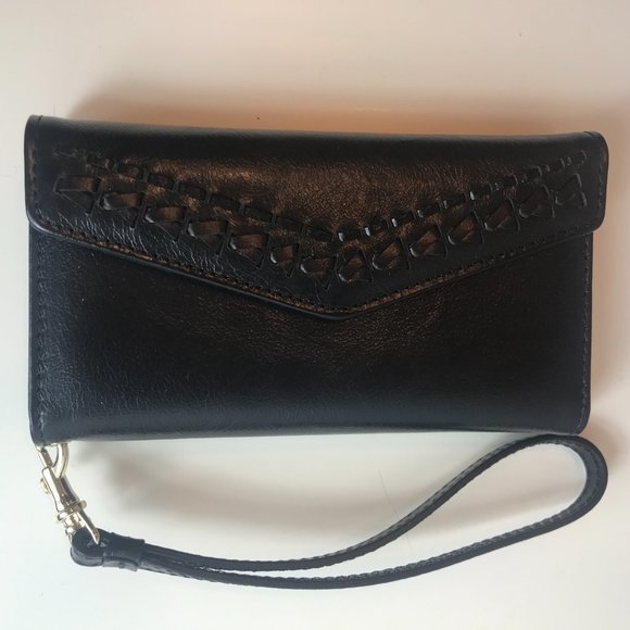 Rebecca Minkoff Leather IPHONE 7 Whipstitch WristWristlet CreditCard Wallet Case - Picture 2 of 11